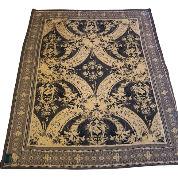 Made in Italy. Gray and Pale Yellow Cotton Rug. OS - Picture 1 of 7